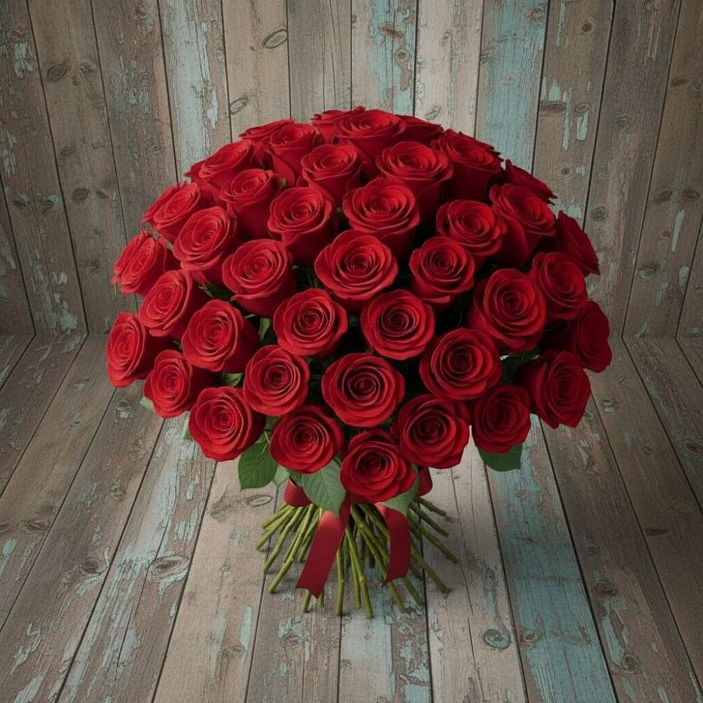 Букет 55 Красных роз Фридом в Засосне