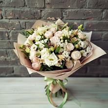 Букет цветов из:  Альстромерии, Розы и Хризантемы в Засосне