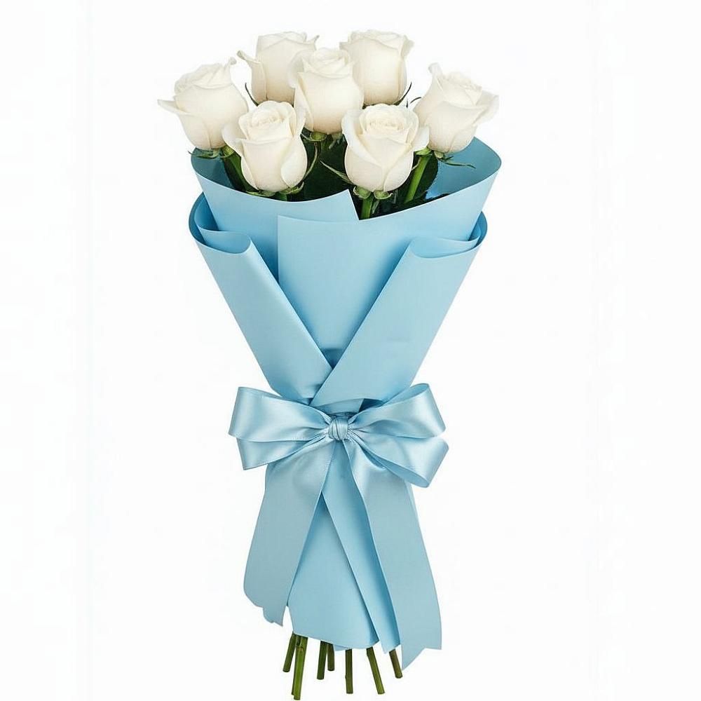 Букет 7 белых роз Проуд в Засосне