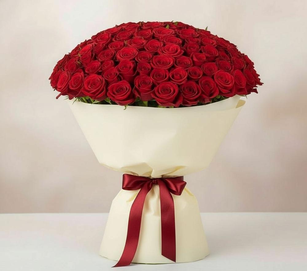 Букет 101 Красная роза Милано в Засосне