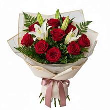 Букет цветов из:  Лилии и Розы в Засосне