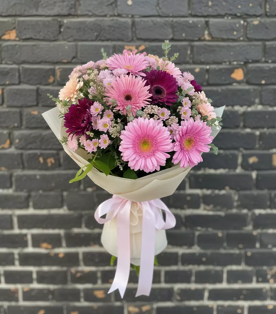 Букет цветов из: Герберы и Хризантемы в Засосне