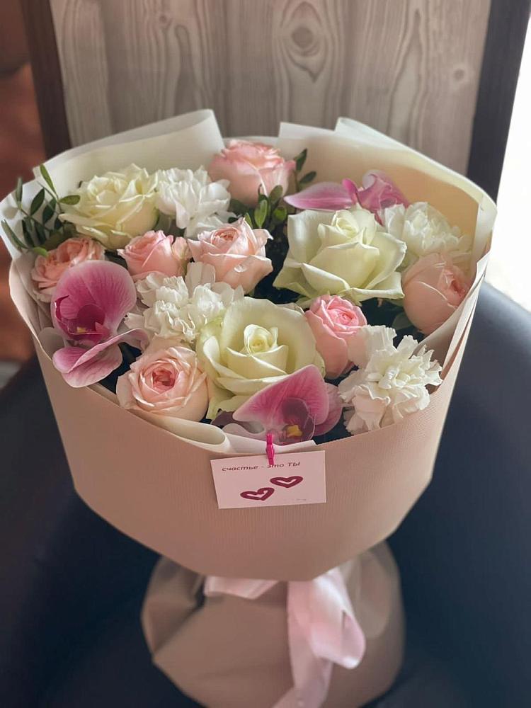 Букет цветов из: Орхидеи, Розы и Гвоздики в Засосне