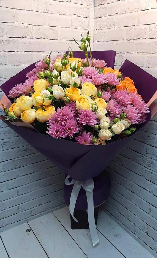 Букет цветов из: Хризантемы и Розы в Засосне