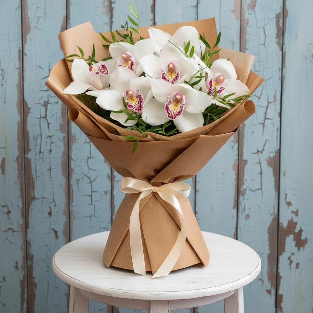 Букет цветов из: Орхидеи и Розы в Засосне