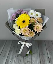 Букет цветов из:  Розы, Герберы и Хризантемы #REPLACE_PRED# Засосне
