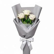 Букет 3 белые розы в Засосне