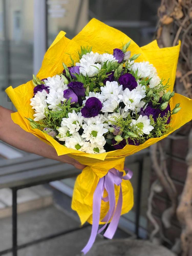 Букет цветов из: Ирисы, Хризантемы и Ромашки в Засосне