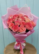 Букет 15 Розовых роз Равель в Засосне