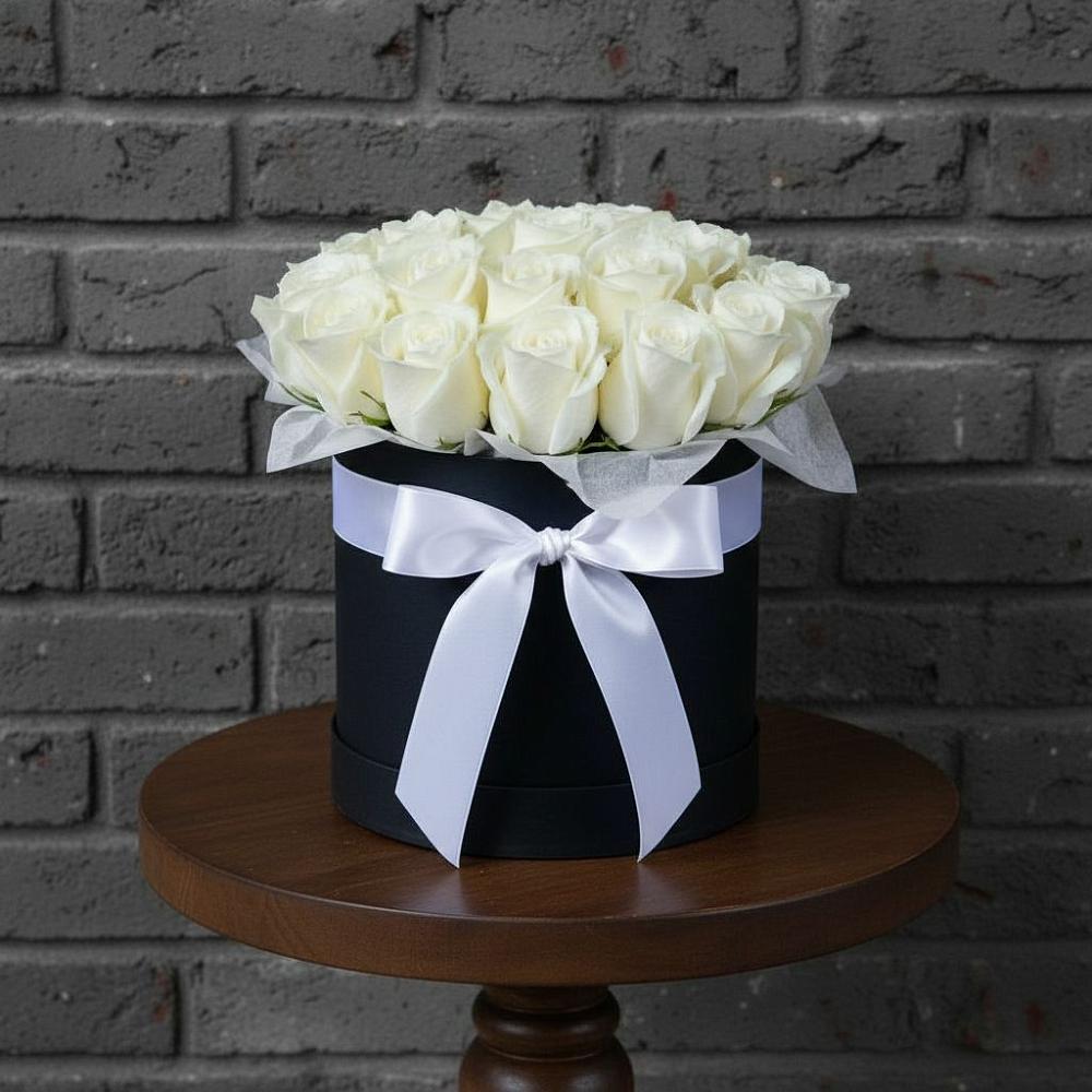 Цветочная композиция из Розы в шляпной коробке в Засосне