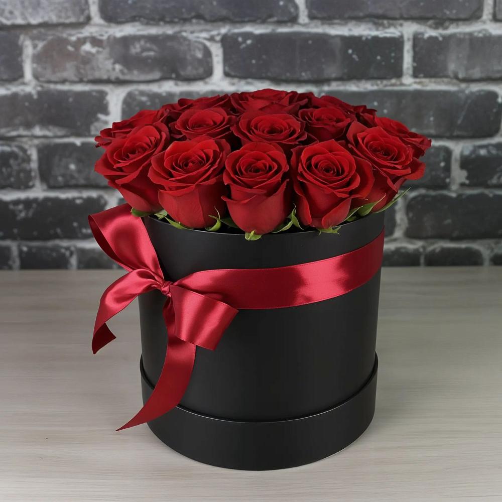 Цветочная композиция из Розы в шляпной коробке в Засосне